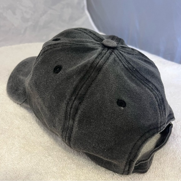 Dark Adjustable Grey Ball Cotton Cap with Palm Tree Beach Embroidery - Picture 7 of 14